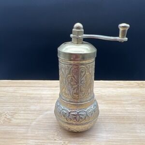 Handmade Turkish Brass Pepper Spice Grinder Mill 4"